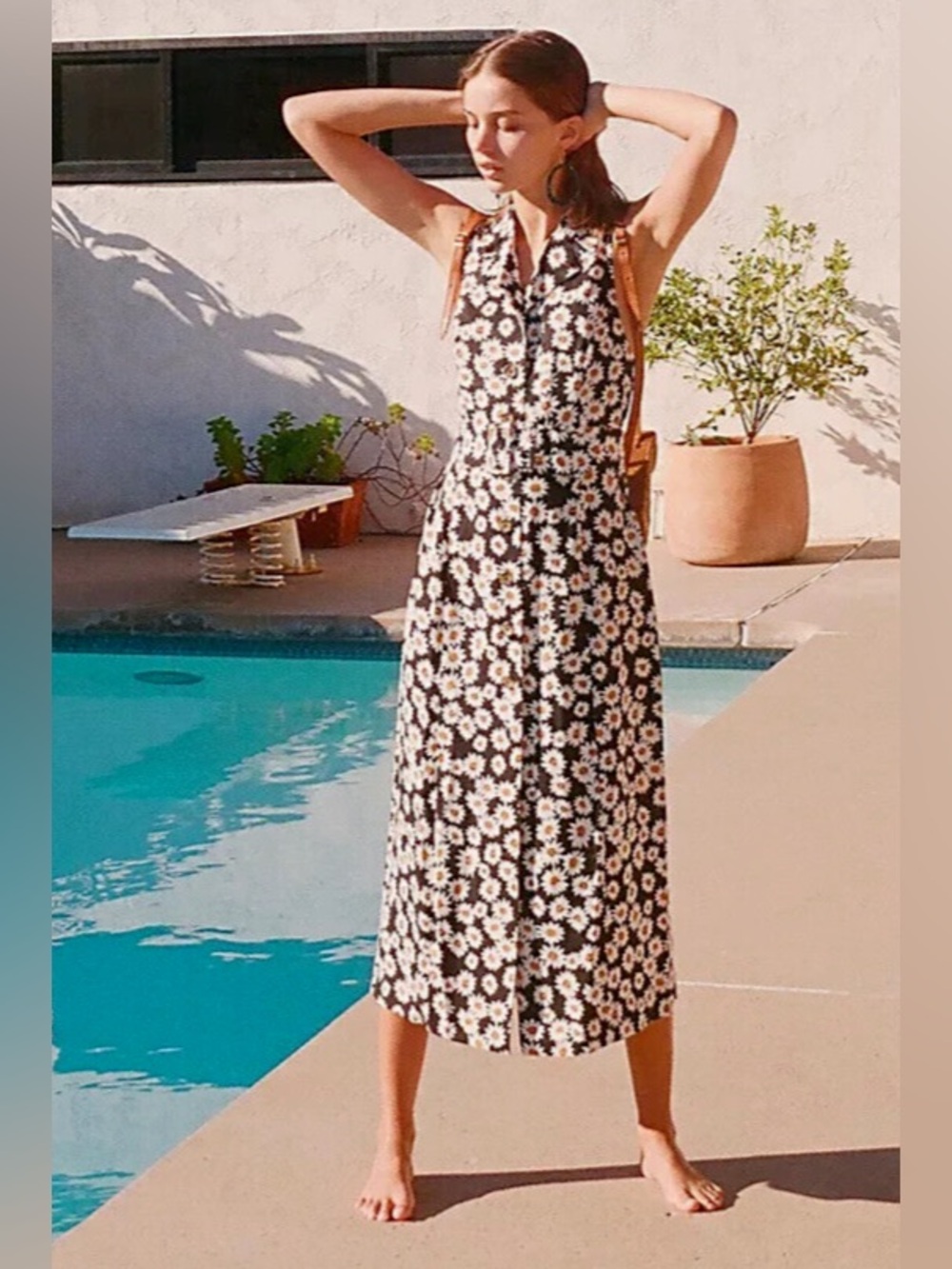 Free People Daisy Collared Midi Dress, Size S